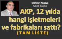 12 YILDA SATILAN KAMU KAYNAKLARI
